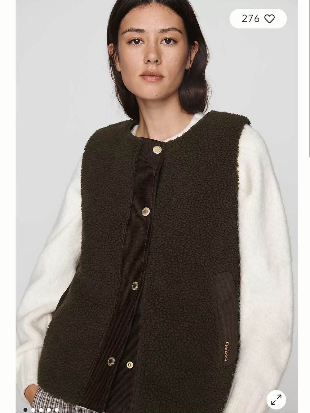 Barbour Dulsie Teddy Liner in Olive NWT